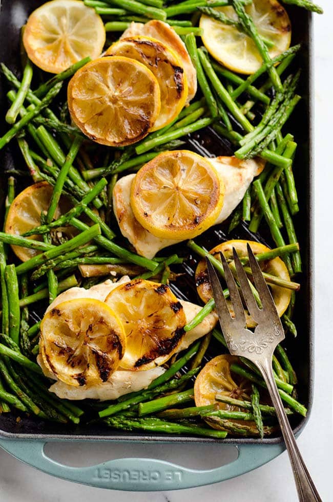 grilled lemon chicken with green beans