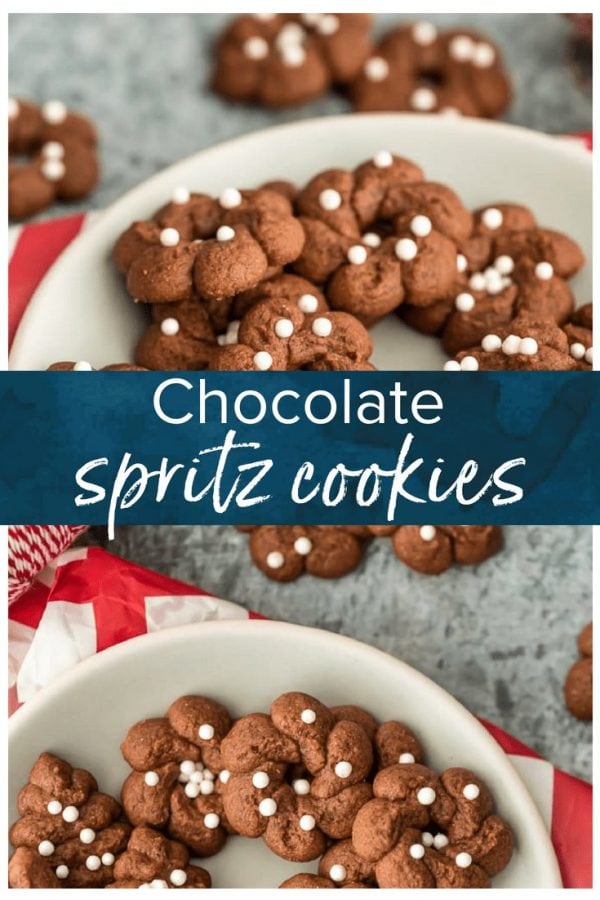 You'll never guess that these CHOCOLATE SPRITZ COOKIES are GLUTEN FREE! Utterly delicious, like little heavenly brownie bites. The ultimate EASY Christmas cookie recipe!