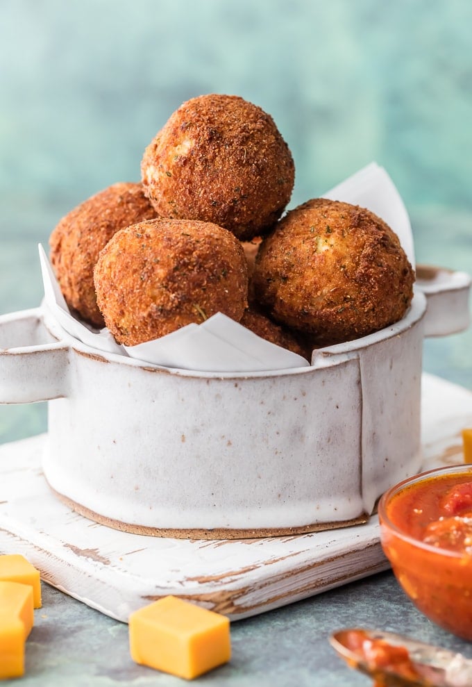 Bowl full of Italian Rice Balls