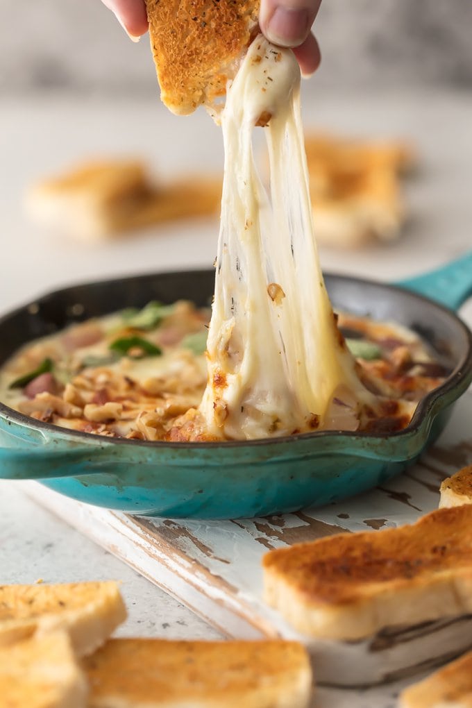 Stringy cheese dip