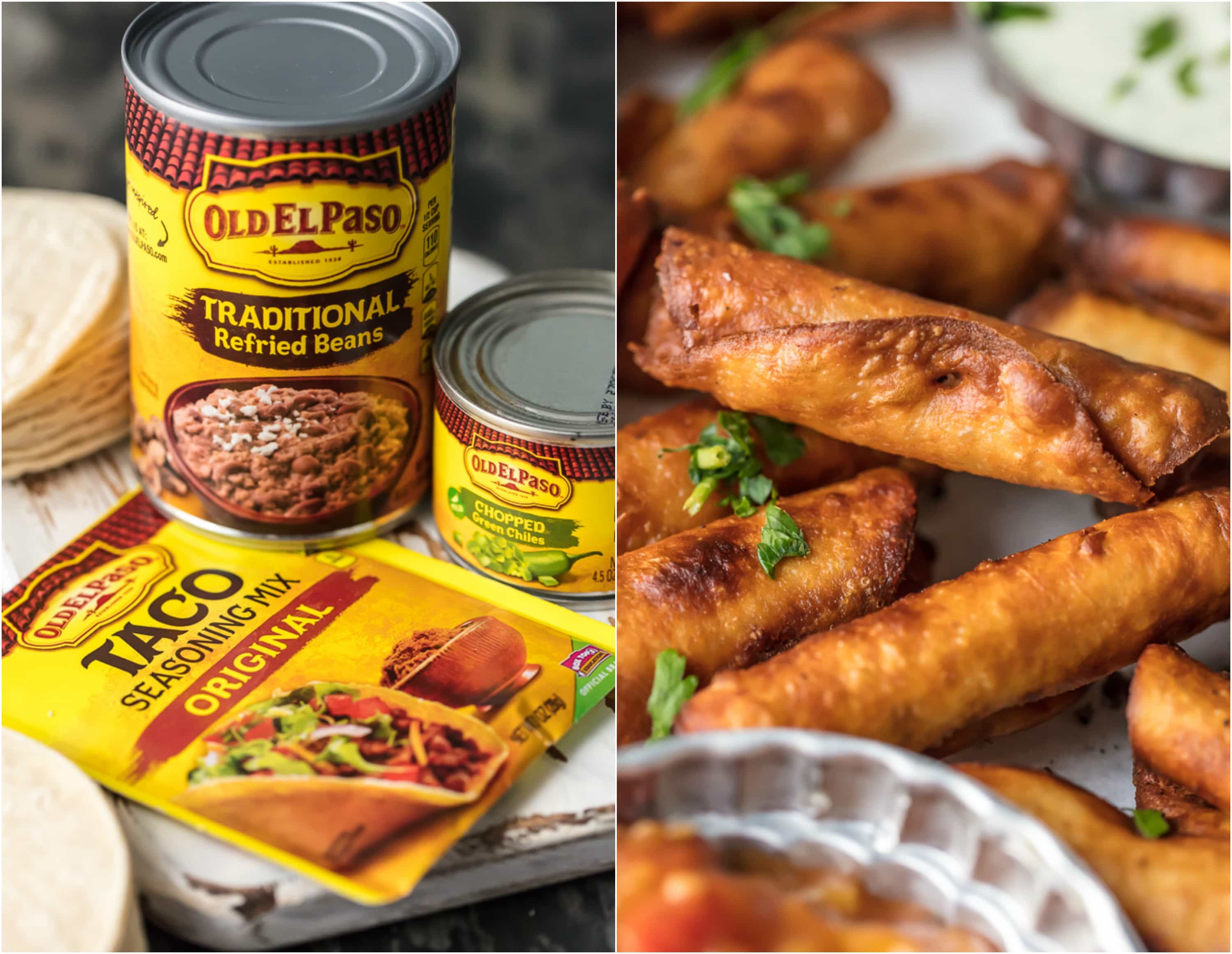 Can of Old El Paso Refried Beans & taco seasoning