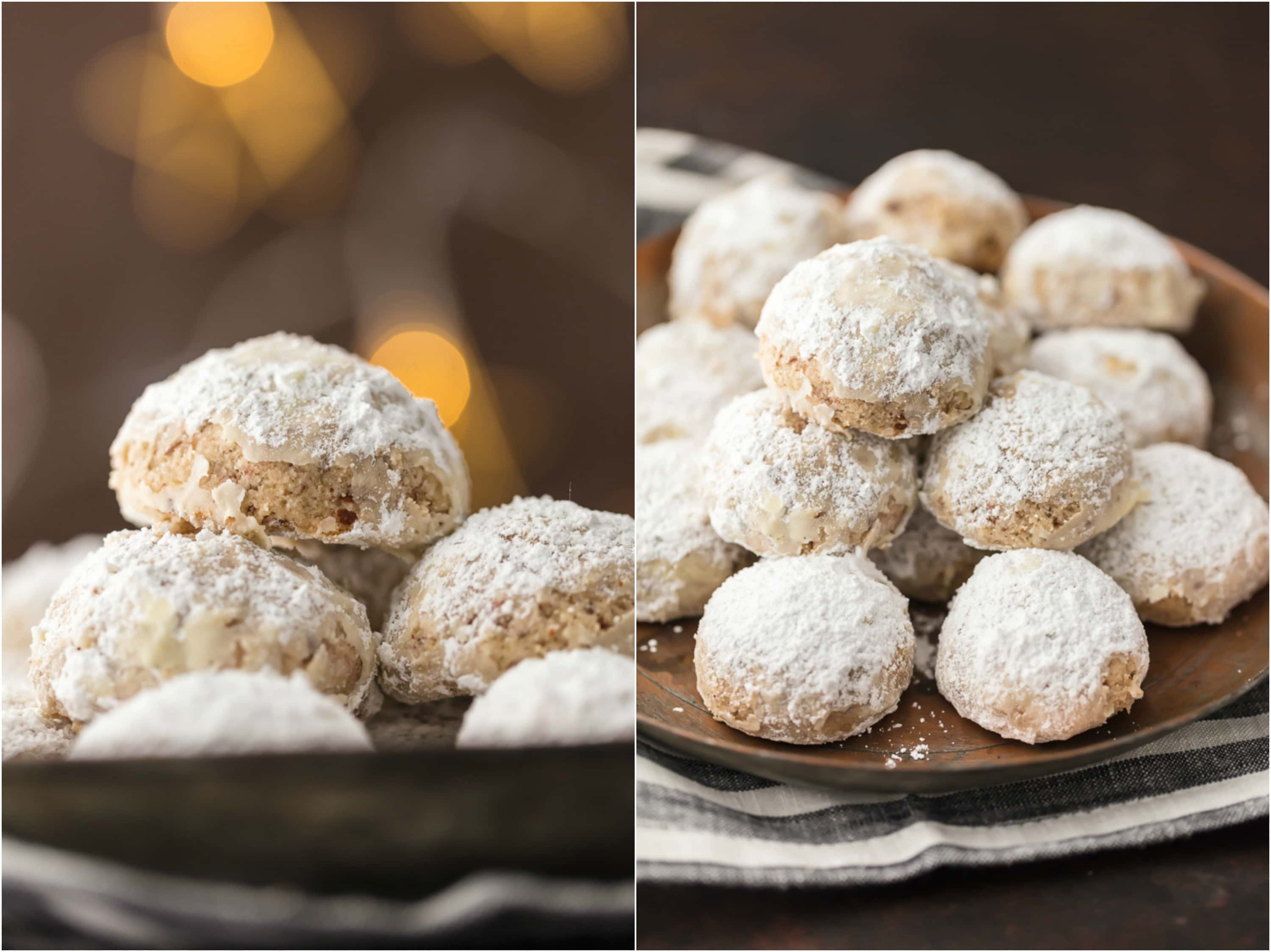 NUTELLA STUFFED SNOWBALL COOKIES photo collage