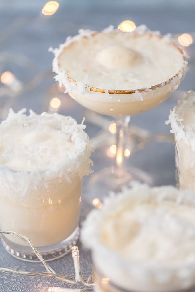 White non-alcoholic holiday punch called SNOW PUNCH 