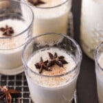 This HOMEMADE EGGNOG RECIPE is so much better than the store bought kind! It's a creamy Christmas drink recipe for traditional eggnog that is a must make for the holidays. No Christmas is complete without this Traditional Eggnog Recipe!