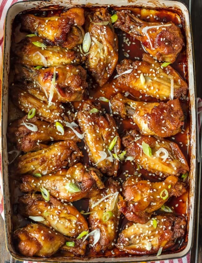 These SESAME BAKED WINGS are my go-to sticky wings recipe for game day. A little bit spicy and a little bit sweet, they're loved by all. You'll never miss deep frying your wings after you taste how amazing baked wings are!