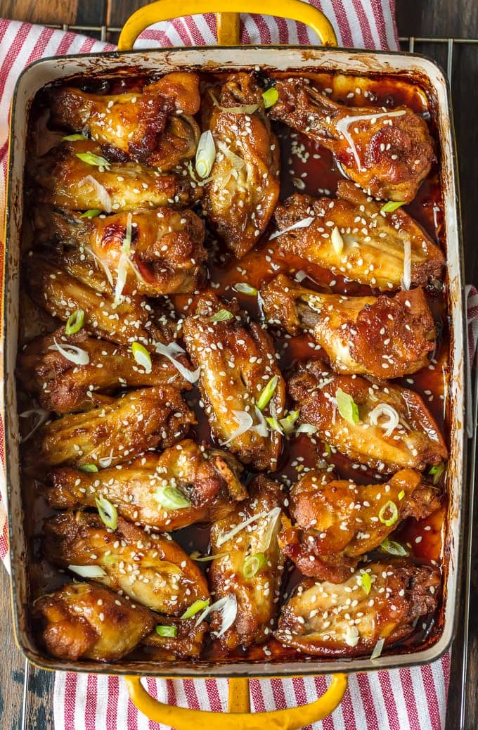 Sesame Baked Sticky Wings in pan