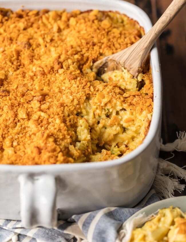 casserole in a dish with spoon