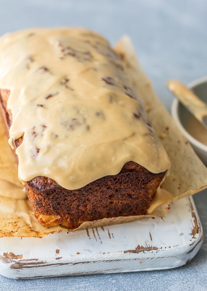 Glazed loaf of bread