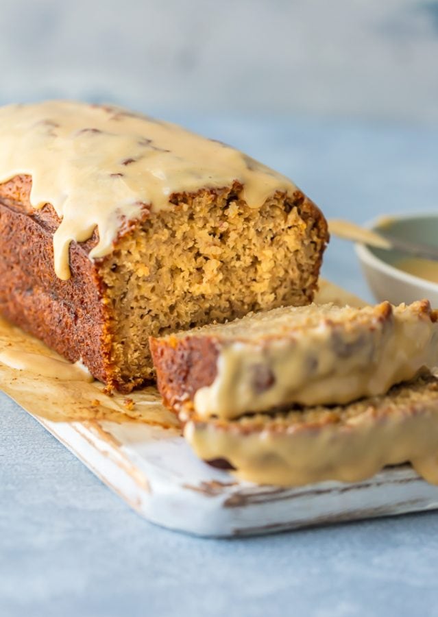Easy Banana Bread Recipe with Peanut Butter Glaze (How to Video)