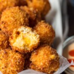 buffalo chicken dip bites in a basket