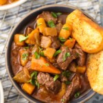 instant pot 5 spice beef stew in a bowl