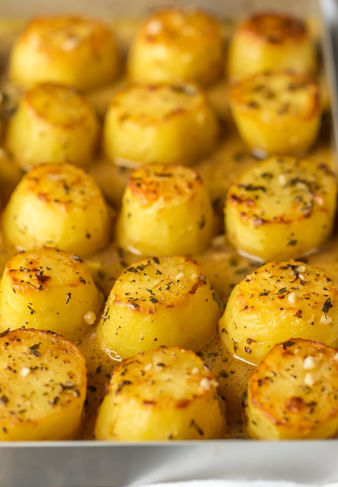 Buttery Oven Roasted Melting Potatoes close up