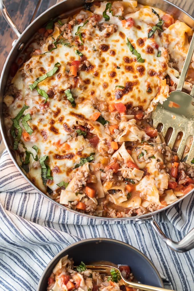 Can you believe this Skinny Cheat's Lasagna is only 8 Weight Watchers Points? It's secretly thickened up with extra vegetables like carrots, zucchini, and celery, making it the perfect healthy comfort food. You'll still feel like you're indulging, without the guilt. We LOVE this recipe!
