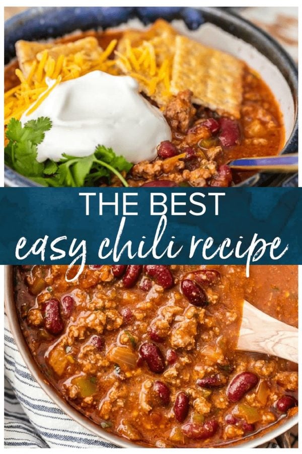 This is the BEST EASY CHILI RECIPE! Our Lazy Day 6 Ingredient Chili is one of our favorite recipes to make for a crowd. Since it only contains 6 ingredients, you most likely already have this stuff in your pantry. It's perfect for game day and absolutely fool-proof. You won't believe how tasty the best easy chili recipe is!!
