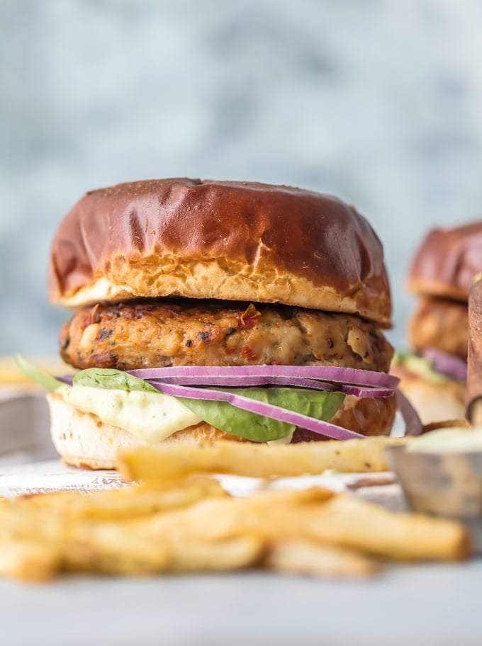 chicken burgers with fries