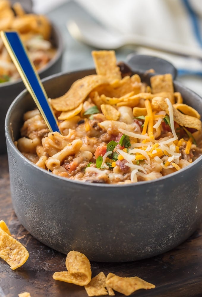 loaded chili mac made in an instant pot