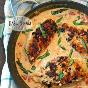 Creamy Basil Chicken Skillet Recipe - The Cookie Rookie