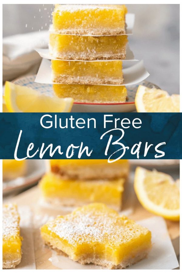 These GLUTEN FREE LEMON BARS are the easiest and best lemon bar recipe, and they just so happen to be gluten free! SO DELICIOUS! Thick and creamy lemon squares for the win.