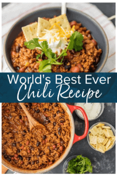 World's Best Ever Chili - pinterest collage