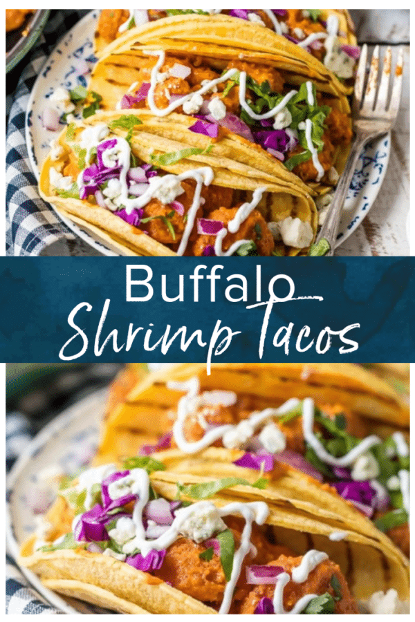 Buffalo Shrimp Tacos- Pinterest collage