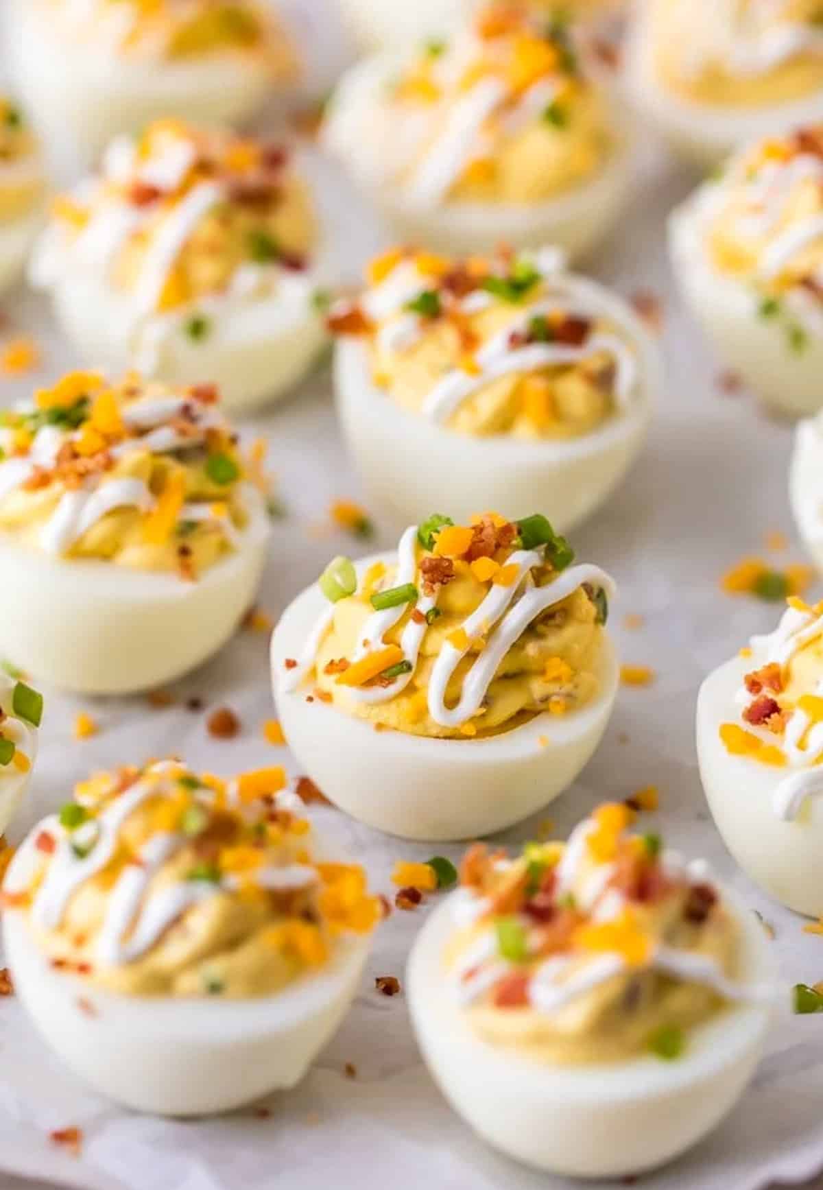 Loaded Deviled Eggs with Bacon Recipe - The Cookie Rookie®