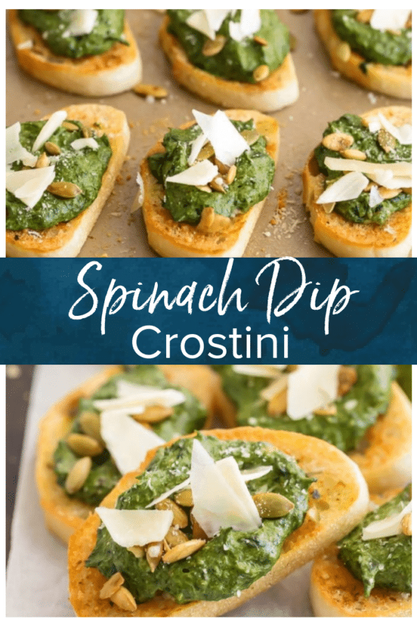 spinach dip crostini pinterest photo