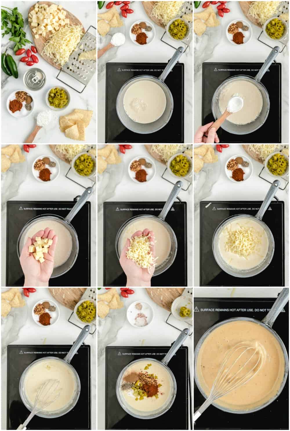 how to make white queso step by step process shots