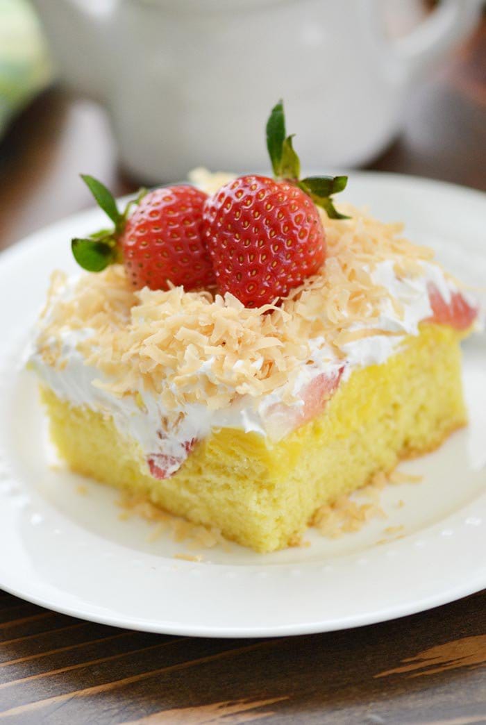 Strawberry Coconut Poke Cake Inside BruCrew Life