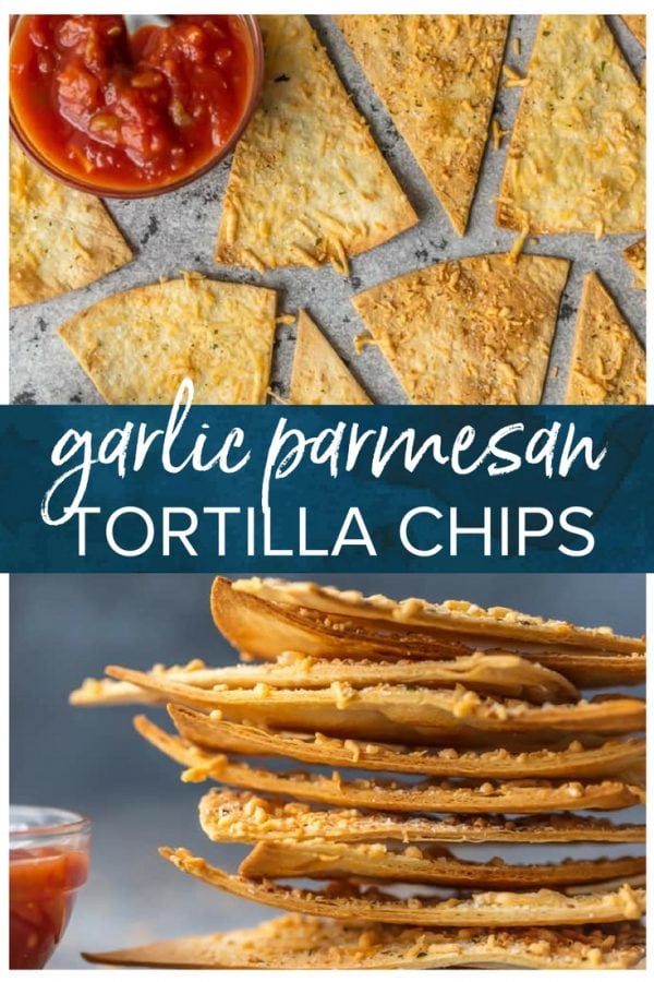 Garlic Parmesan homemade tortilla chips.