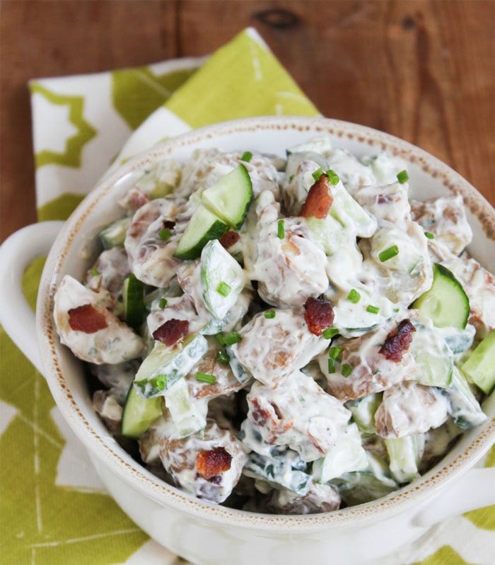 Roasted Potato Salad with Cucumber, Bacon, and Ranch | The Little Epicurean