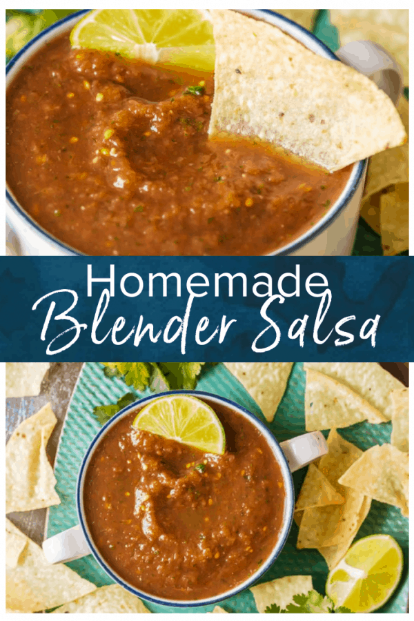 Homemade Salsa is a must for Cinco de Mayo! This easy homemade salsa recipe is the best salsa ever, just perfect for parties. So make this blender salsa, get out the chips, and serve it at every celebration you can think of. An easy salsa recipe for every occasion! #thecookierookie #salsa #cincodemayo