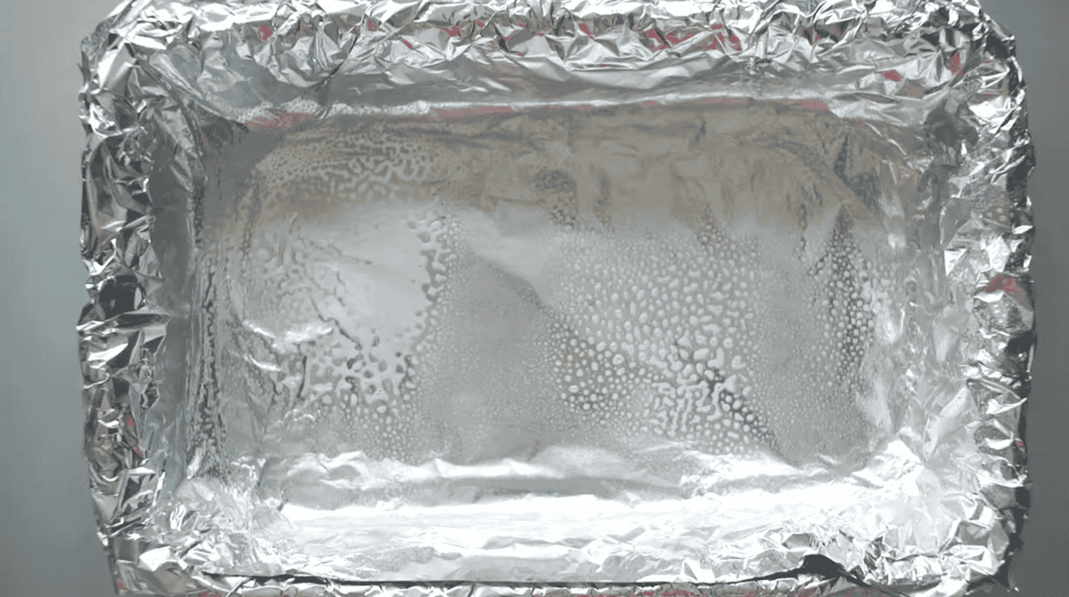 aluminum foil lined baking pan sprayed with nonstick spray.
