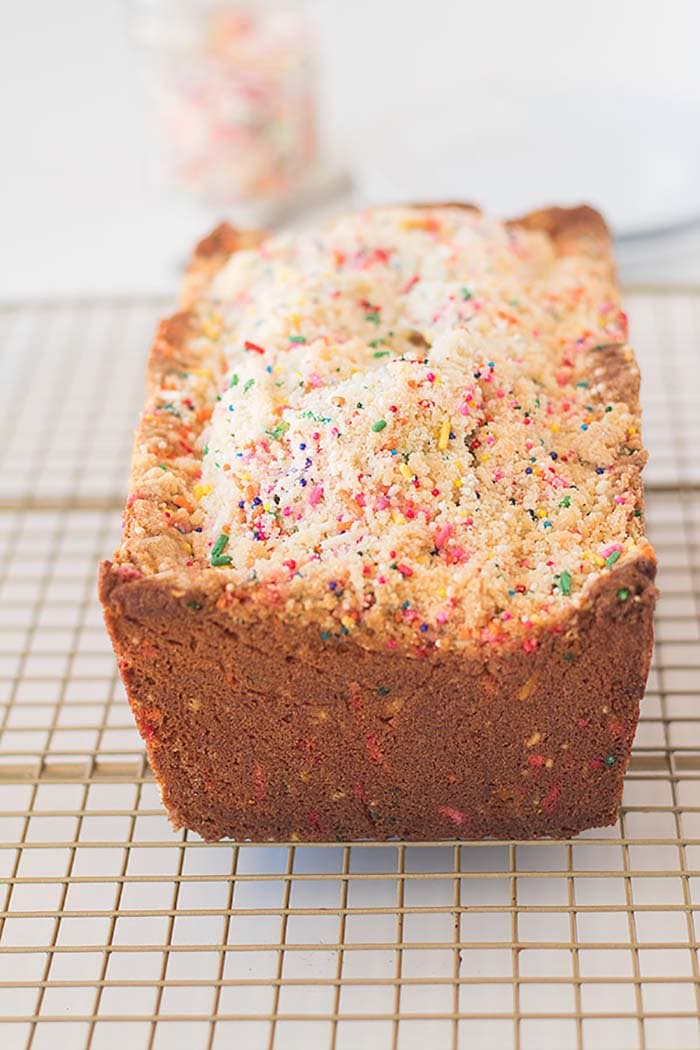 Birthday Cake Bread with Crumb Topping | Well Floured