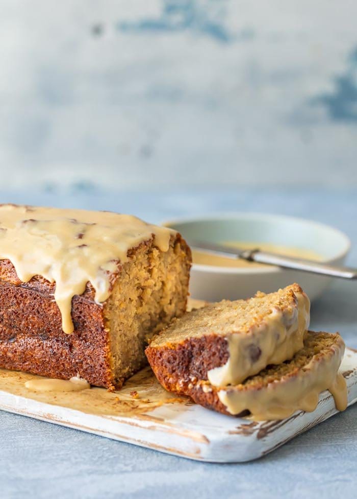 Easy Banana Bread with Peanut Butter Glaze | The Cookie Rookie