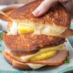 cheese pull of grilled cheese