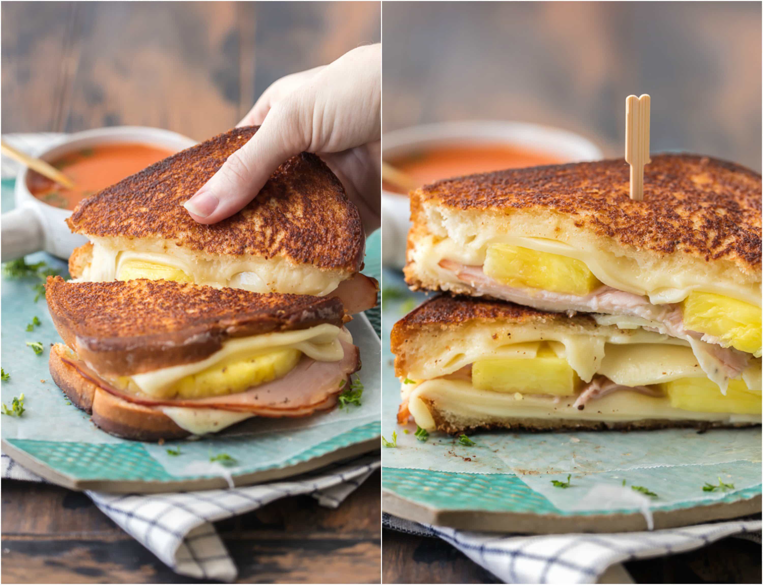 grilled cheese with pineapple and ham