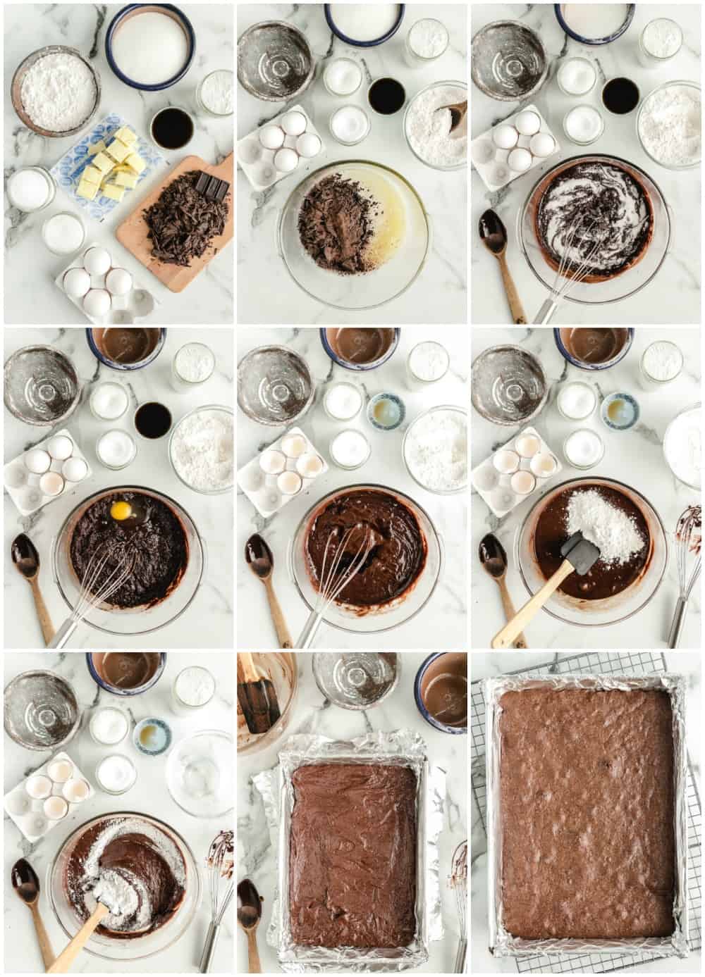 how to make homemade brownies step by step process shots