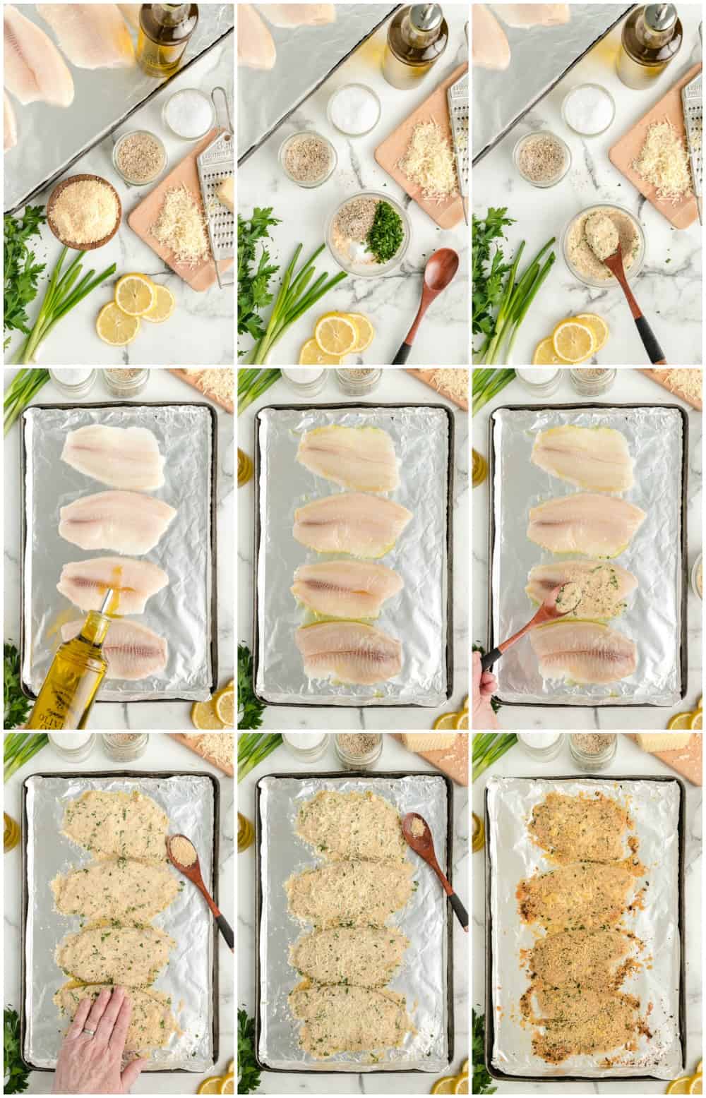 how to make parmesan crusted tilapia: step by step photos of making baked tilapia