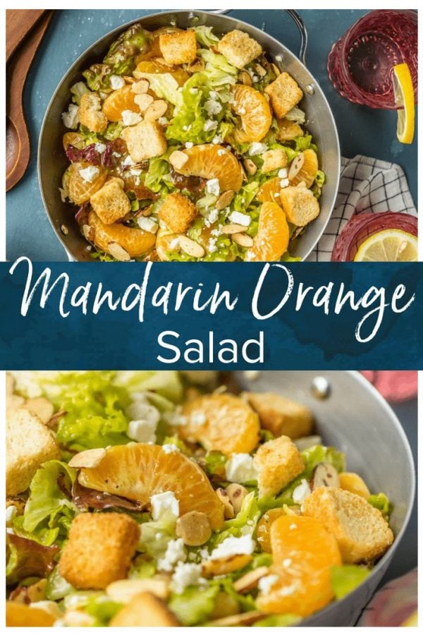 This MANDARIN ORANGE SALAD with ALMONDS AND CIDER VINAIGRETTE has been a favorite in our family forever! SO flavorful and easy. Such a great salad to throw together anytime!