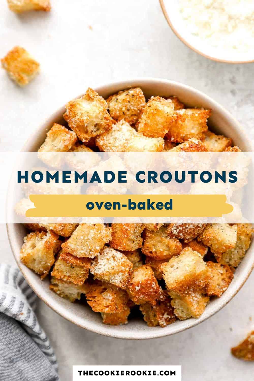 Homemade Croutons pin image