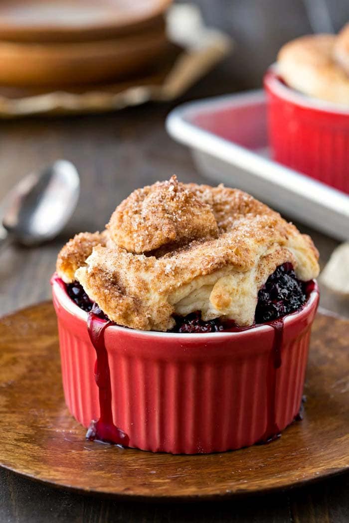 Blackberry Cobbler with Cinnamon Swirl Biscuits | I Heart Eating