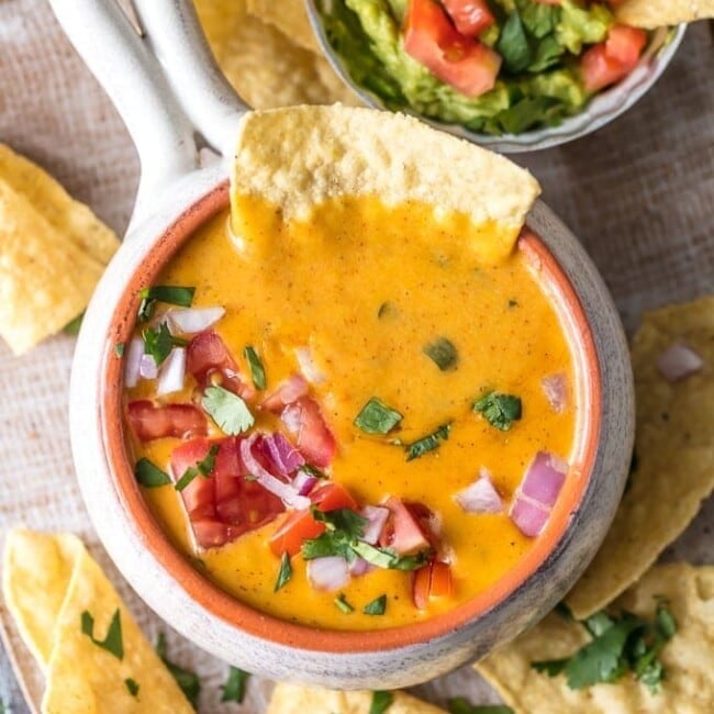 chip in queso dip