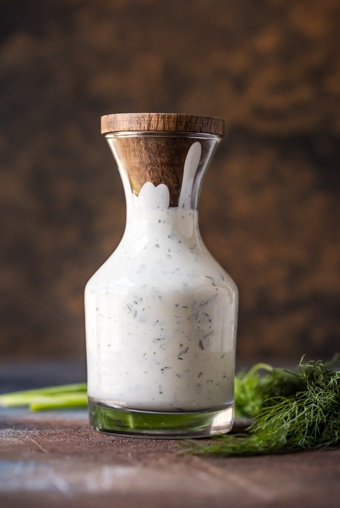 Homemade Ranch Dressing recipe in a glass jar