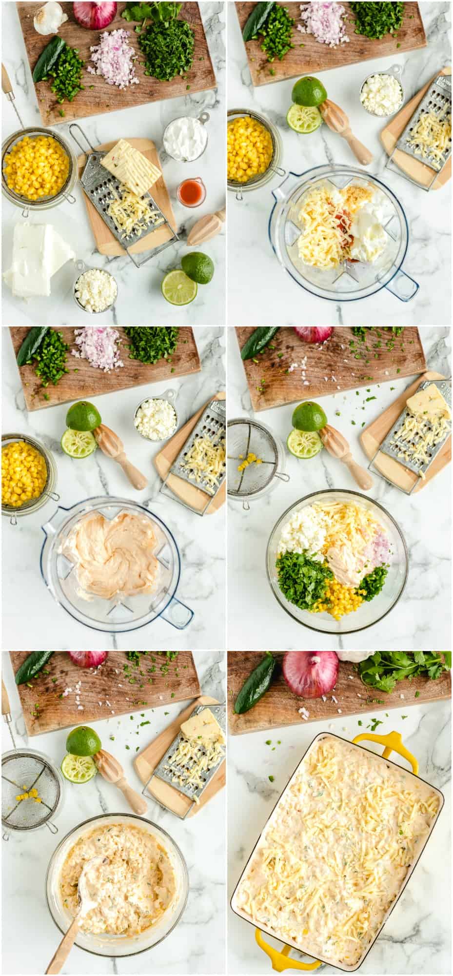 step by step photos of how to make street corn dip