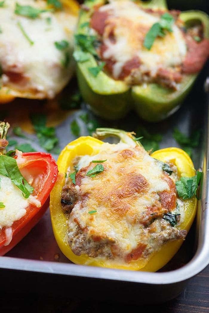Lasagna Stuffed Peppers | Buns in my Oven