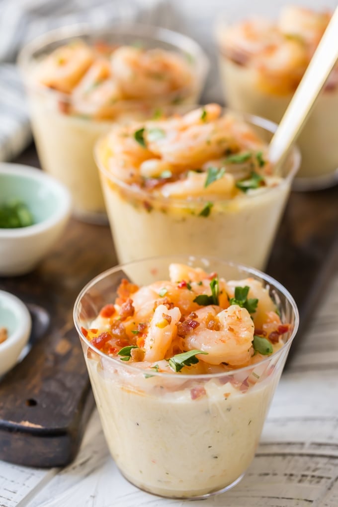Shrimp and Grits Appetizer Cups  Garlic Butter Shrimp and Grits Recipe  - 81
