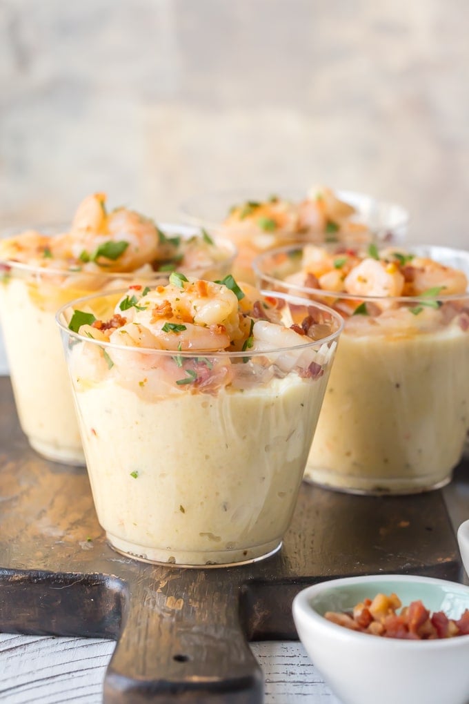 Shrimp and Grits Appetizer Cups  Garlic Butter Shrimp and Grits Recipe  - 78