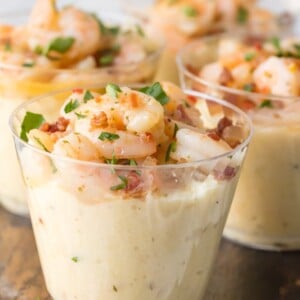 Shrimp and Grits Appetizer Cups  Garlic Butter Shrimp and Grits Recipe  - 18