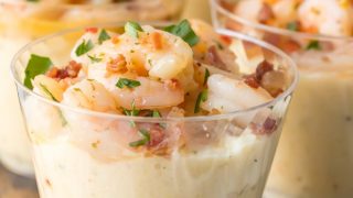 Shrimp and Grits Appetizer Cups (Garlic Butter Shrimp and Grits Recipe)