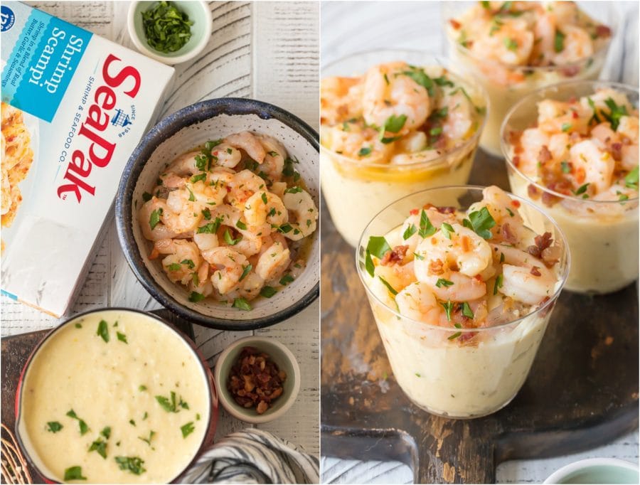 Shrimp and Grits Appetizer Cups (Garlic Butter Shrimp and Grits Recipe)